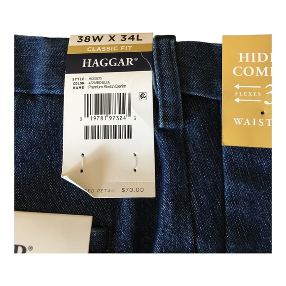 NWT 38 Haggar Flat Front Classic Fit Denim pants - Picture 10 of 12